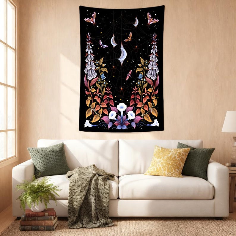 Gothic Spider Web Tapestry Cre - Spider Plant Hanging ulasan dan harga